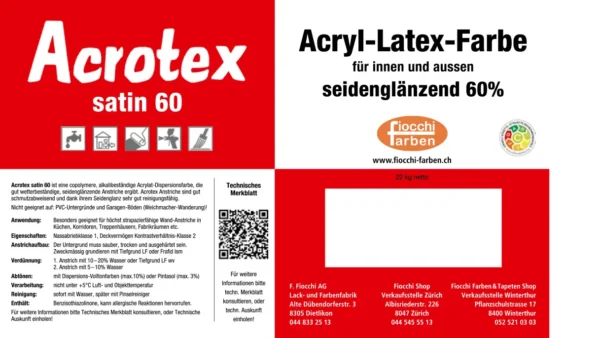Acrotex Acryl-Latexfarbe satin 60%