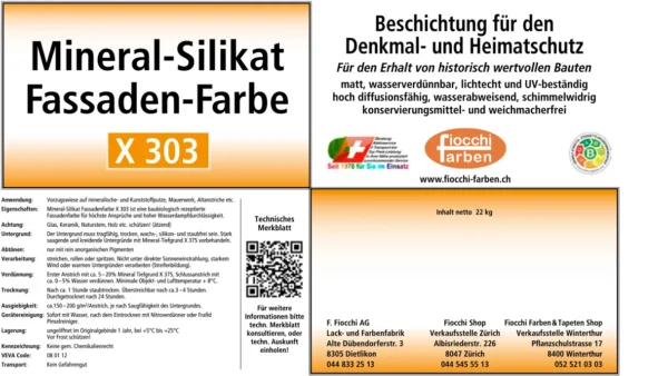 Mineral-Silikat Fassadenfarbe X303